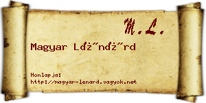 Magyar Lénárd névjegykártya